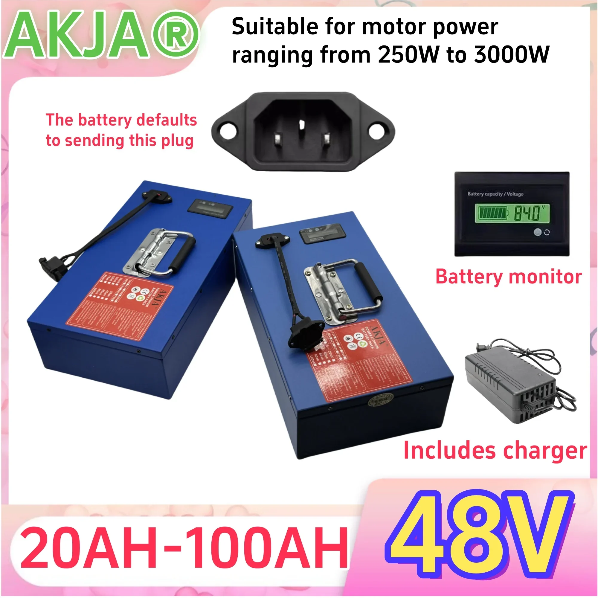 Air fast transportation,48V100AH,Send within 24 hours,18650 lithium battery,Lithium battery pack,Suitable for motors below 3000W
Air fast transportation,48V100AH,Send within 24 hours,18650 lithium battery,Lithium battery pack,Suitable for motors below 3000W