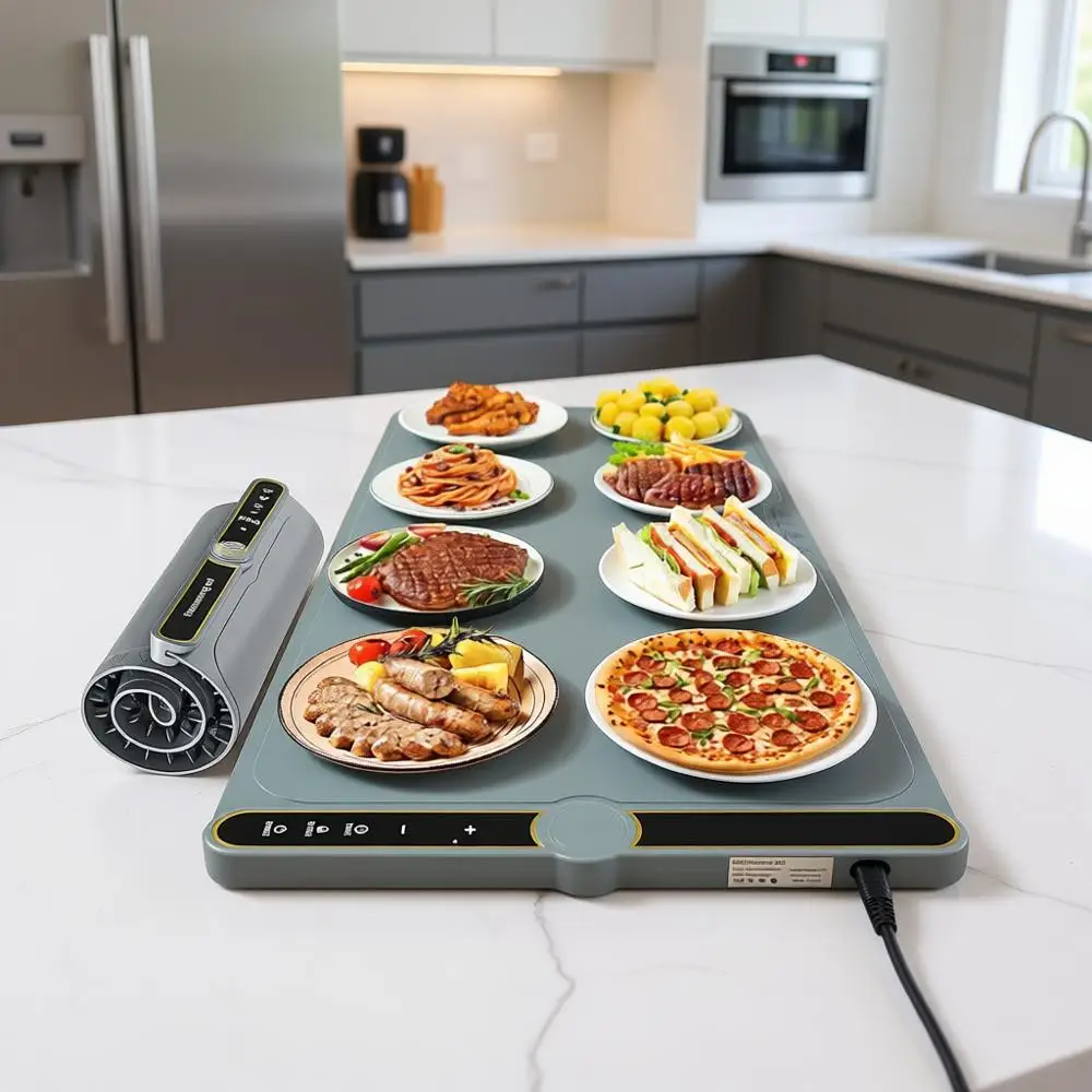 Extra Large Silicone Food Warming Mat, 15x31.6, Adjustable Temperature and Timer for Countertops and Parties
Extra Large Silicone Food Warming Mat, 15x31.6, Adjustable Temperature and Timer for Countertops and Parties