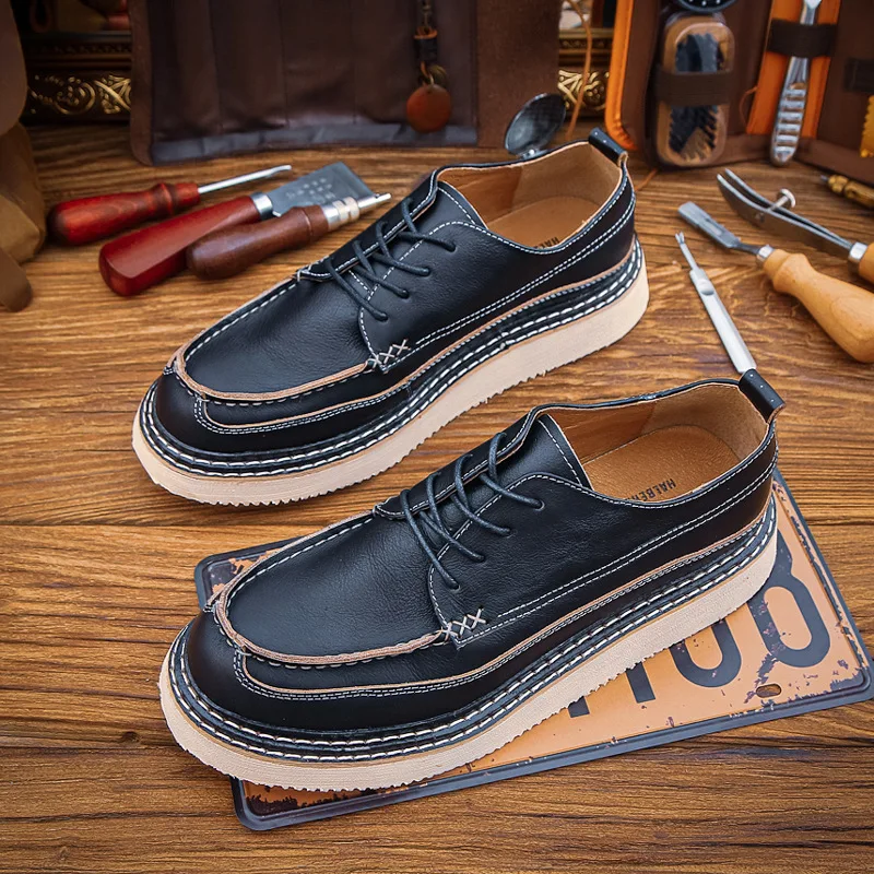 2025 Fashion Brogues Men genuine leather Casual Shoes Flat Thick Sole Male Footwear Pure Black Shoes
2025 Fashion Brogues Men genuine leather Casual Shoes Flat Thick Sole Male Footwear Pure Black Shoes