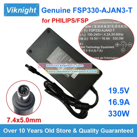 Genuine 19.5V 16.9A 330W Power Adapter FSP330-AJAN3-T AC Adapter Laptop Charger For PHILIPS FSP330AJAN3T 7.4x5.0mm Power Supply