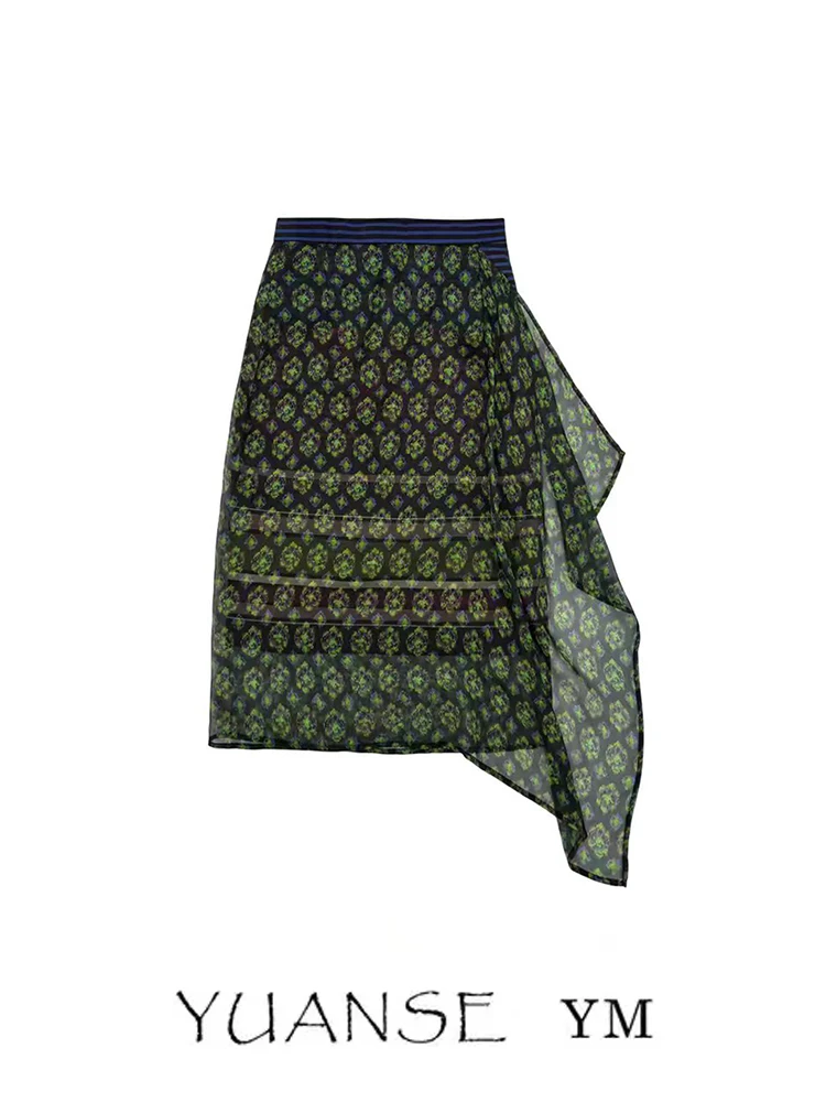 YUANSE Green Floral Print Asymmetrical A-Line Skirt for Women Summer Slimming Versatile Half-length Skirt mid Waist
YUANSE Green Floral Print Asymmetrical A-Line Skirt for Women Summer Slimming Versatile Half-length Skirt mid Waist