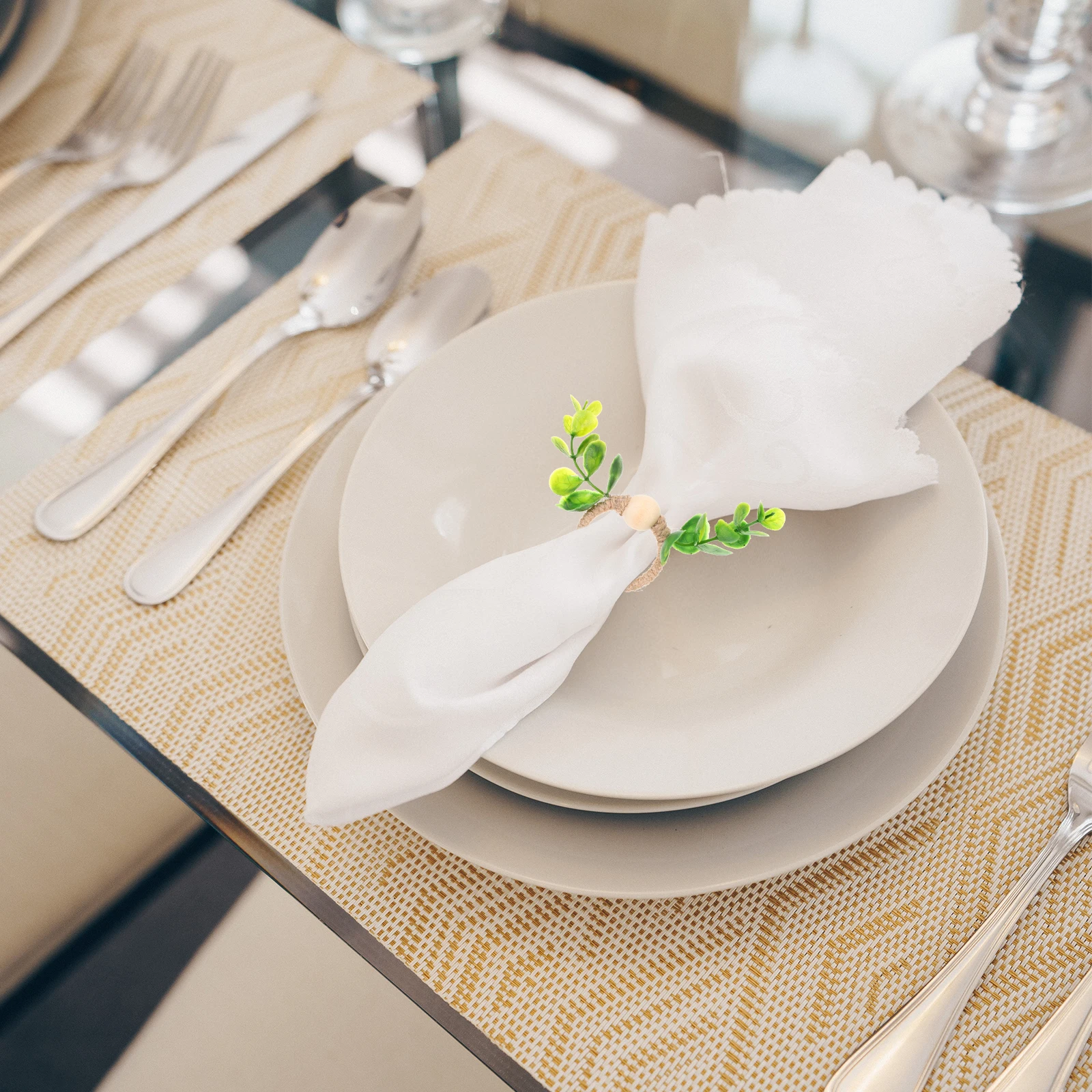 6Pcs Rustic Eucalyptus Leaf Design Napkin Rings Decorative Plant Modeling Napkin Holders
6Pcs Rustic Eucalyptus Leaf Design Napkin Rings Decorative Plant Modeling Napkin Holders