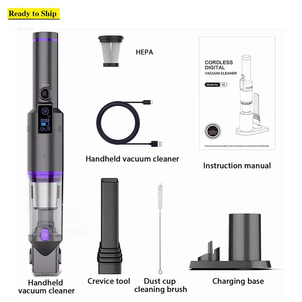 NewH2-BLDC100W 13KPA Handheld Cordless Vacuum Cleaner USB Type-C Charging Port Car Vacuum Cleaner Small Vacuum Cleaner
NewH2-BLDC100W 13KPA Handheld Cordless Vacuum Cleaner USB Type-C Charging Port Car Vacuum Cleaner Small Vacuum Cleaner