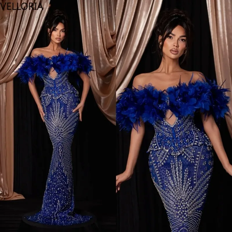 Elegant Off The Shoulder Evening Dresses Appliques Feathers Mermaid Prom Dress Customized Crystal Floor Length Party Gown
Elegant Off The Shoulder Evening Dresses Appliques Feathers Mermaid Prom Dress Customized Crystal Floor Length Party Gown