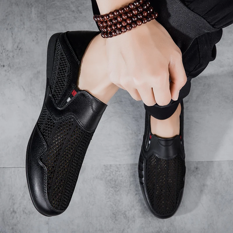 Summer Men Leather Casual Shoes Quality Slip on Men Loafers Comfortable Outdoor Mesh Flat Sneakers Non Slip Men Walking Footwear
Summer Men Leather Casual Shoes Quality Slip on Men Loafers Comfortable Outdoor Mesh Flat Sneakers Non Slip Men Walking Footwear