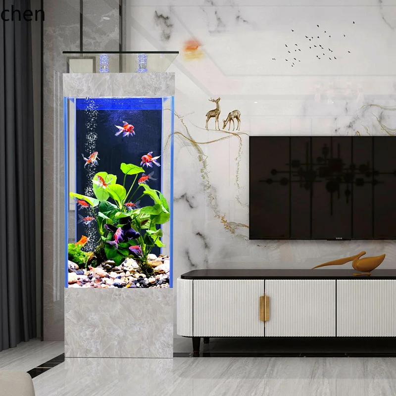 HTTfloor-to-ceiling goldfish tank ultra-white glass new ecological water-free vertical small fish tank against the wall
HTTfloor-to-ceiling goldfish tank ultra-white glass new ecological water-free vertical small fish tank against the wall