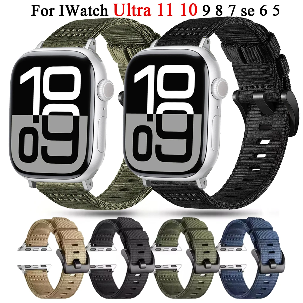 for Apple watch Straps 45mm 46mm Ultra2 3 49mm 42mm iwatch Band S11 46mm Nylon Canvas bracelet correa Series 11 10 9 8 7 6 11 SE
for Apple watch Straps 45mm 46mm Ultra2 3 49mm 42mm iwatch Band S11 46mm Nylon Canvas bracelet correa Series 11 10 9 8 7 6 11 SE