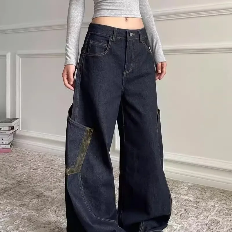 Американские ретро леопардовые принты в стиле пэчворк, джинсы Y2k с карманами, свободные широкие джинсовые брюки, женские 2026, уличная одежда в стиле Харадзюку, новые брюки
Американские ретро леопардовые принты в стиле пэчворк, джинсы Y2k с карманами, свободные широкие джинсовые брюки, женские 2026, уличная одежда в стиле Харадзюку, новые брюки