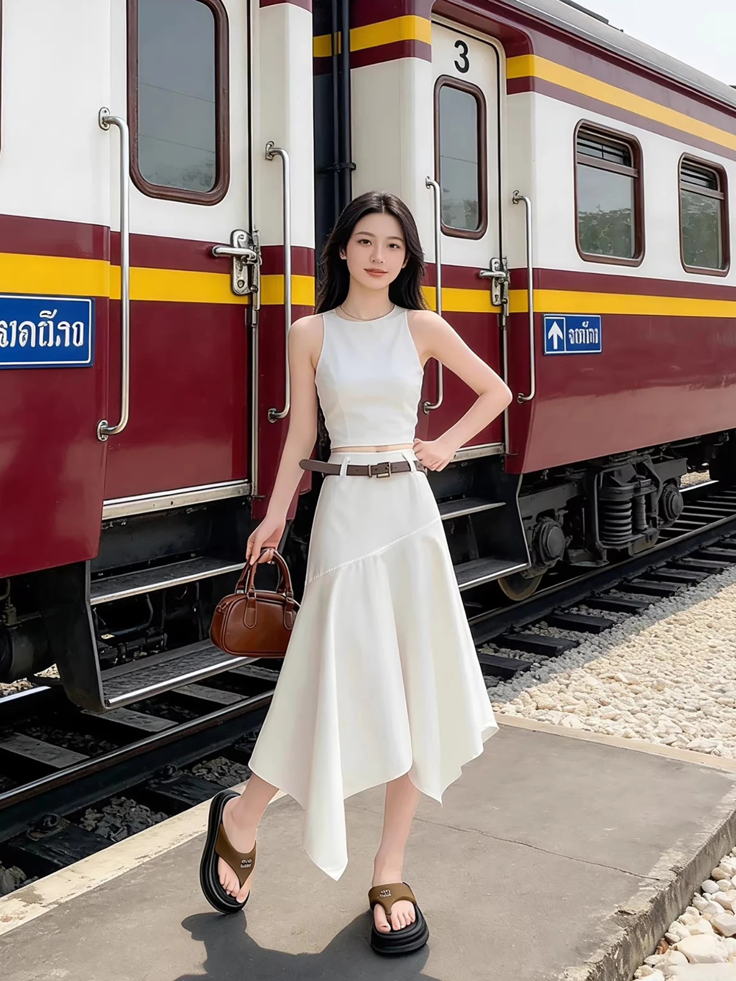 High Waist Asymmetrical A-Line Skirt for Women Slimming Hip Covering Design Versatile Mid-Length Summer White Skirt
High Waist Asymmetrical A-Line Skirt for Women Slimming Hip Covering Design Versatile Mid-Length Summer White Skirt