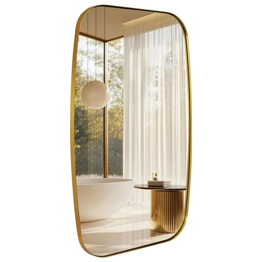 Зеркало для ванной 24x40 дюймов, золотое, овальное, из латуни с металлической рамой из нержавеющей стали, матовое золотое, для установки над раковиной
Зеркало для ванной 24x40 дюймов, золотое, овальное, из латуни с металлической рамой из нержавеющей стали, матовое золотое, для установки над раковиной