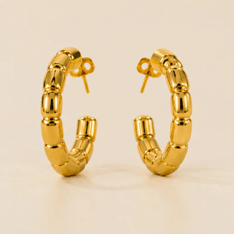 Senlissi- Vintage Smooth Bamboo Shape C Earrings 925 Sterling Silver 18K Gold Elegant Party Fine Jewelry For Women
Senlissi- Vintage Smooth Bamboo Shape C Earrings 925 Sterling Silver 18K Gold Elegant Party Fine Jewelry For Women