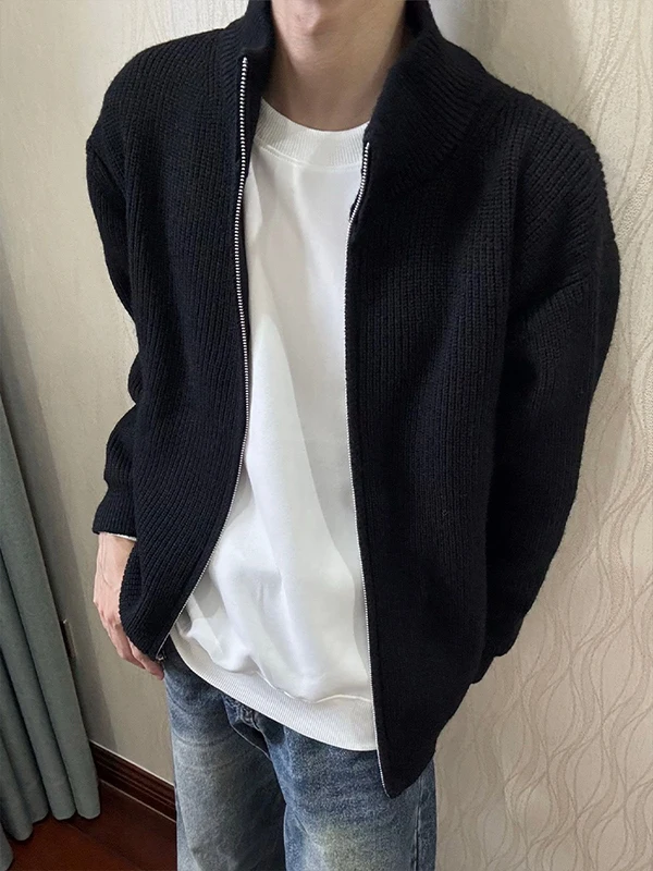 Bla Stand Collar Open Cardigan Sweater Men's Sle American High Street Lazy Faion Knitted irt Cleanfit Outerwear
Bla Stand Collar Open Cardigan Sweater Men's Sle American High Street Lazy Faion Knitted irt Cleanfit Outerwear