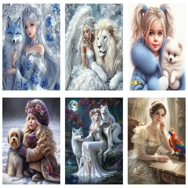 GATYZTORY Coloring By Number Girl And Animal Kits Painting By Number DIY Frame Modern Drawing On Canvas HandPainted Art Gift
GATYZTORY Coloring By Number Girl And Animal Kits Painting By Number DIY Frame Modern Drawing On Canvas HandPainted Art Gift