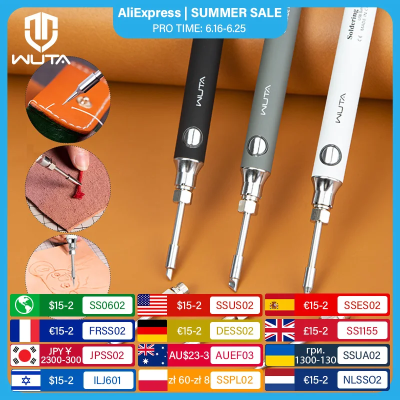 WUTA USB Charging Thread Cord Burner Welding Pen Portable Soldering Iron 5V Wax Melt Wire Burner for Jewelry,Leathercraft,Crayon
WUTA USB Charging Thread Cord Burner Welding Pen Portable Soldering Iron 5V Wax Melt Wire Burner for Jewelry,Leathercraft,Crayon