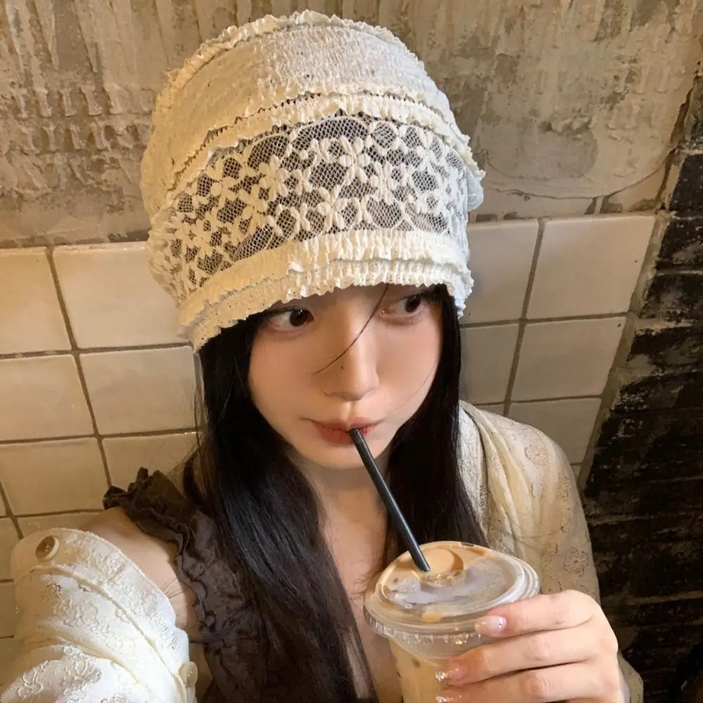 Sweet Hollow Out Embroidered Lace Hat Y2k Spicy Girl Beanies Hat Breathable Thin Flower Cap Outdoor
Sweet Hollow Out Embroidered Lace Hat Y2k Spicy Girl Beanies Hat Breathable Thin Flower Cap Outdoor