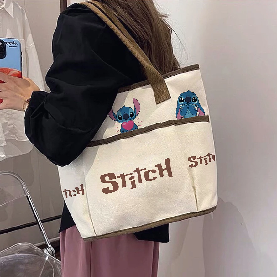 Disney Cartoon Stitch Tote Bag Cute All-match Shoulder Bag Large Capacity Book Student Class Commute Bags Women's Canvas Bags
Disney Cartoon Stitch Tote Bag Cute All-match Shoulder Bag Large Capacity Book Student Class Commute Bags Women's Canvas Bags