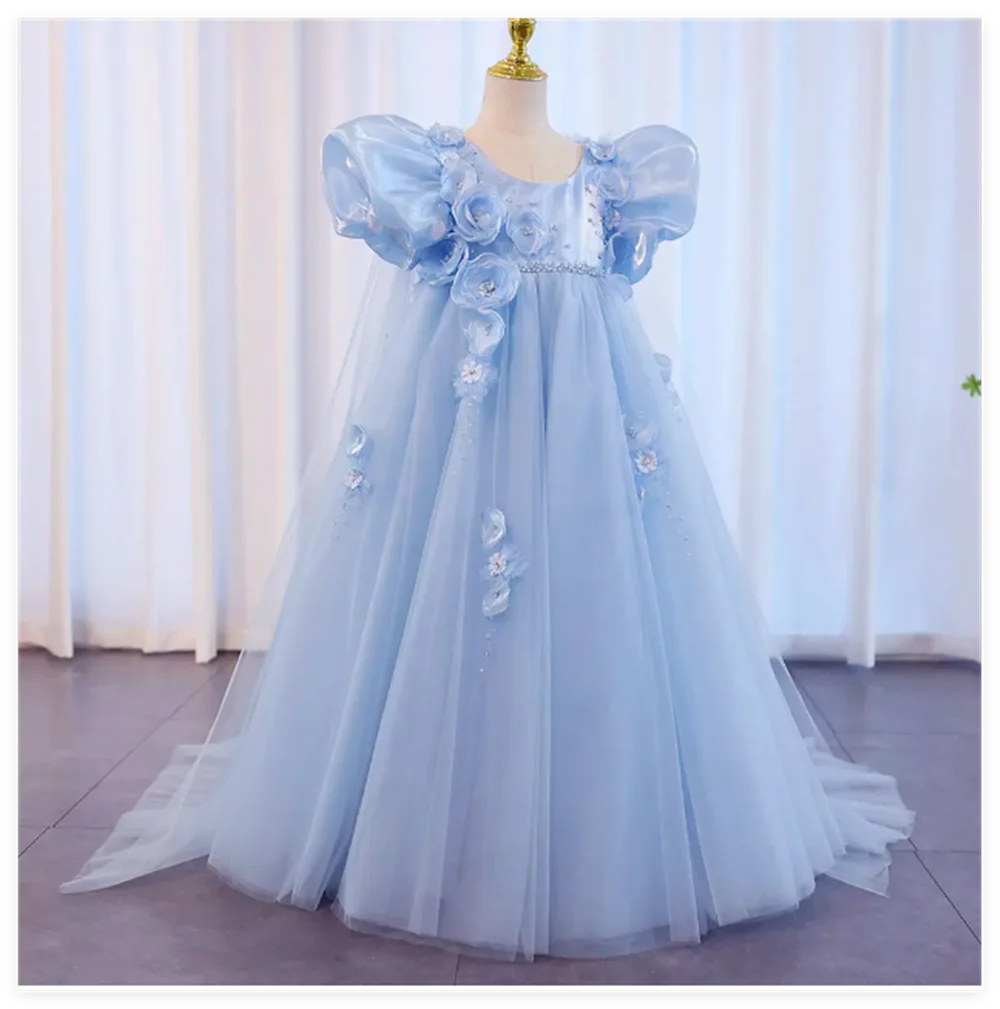 Elegant Blue Feather Flower Girl Dress Pearls Princess Children Wedding Birthday Pageant Party Evening Gown
Elegant Blue Feather Flower Girl Dress Pearls Princess Children Wedding Birthday Pageant Party Evening Gown