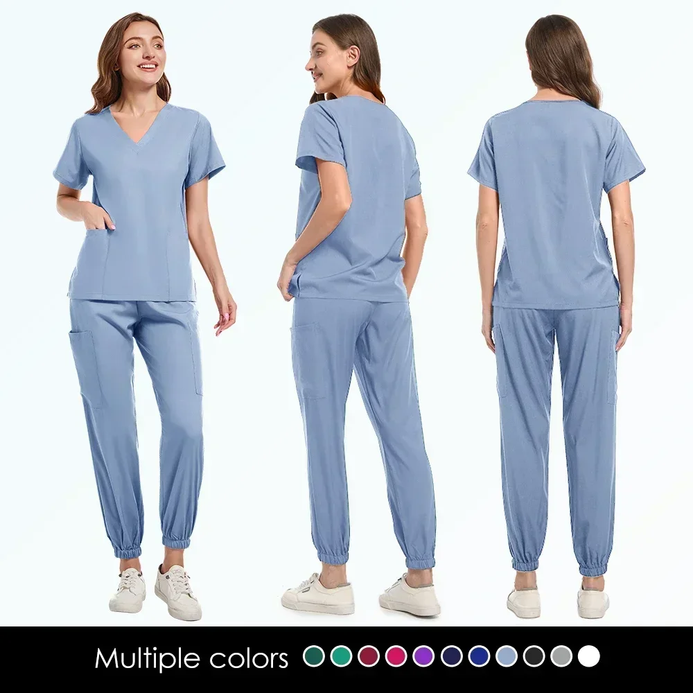Multicolor scrub suit short sleeve top pants care uniform women's pet shop docto Medical surgical Scrub set
Multicolor scrub suit short sleeve top pants care uniform women's pet shop docto Medical surgical Scrub set