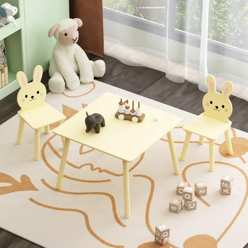 Cream Yellow Wooden Activity Table with 2 Bunny Chairs for Toddlers – Cute Animal Design Play Set for Playroom, Bedroom, Classroom
Cream Yellow Wooden Activity Table with 2 Bunny Chairs for Toddlers – Cute Animal Design Play Set for Playroom, Bedroom, Classroom