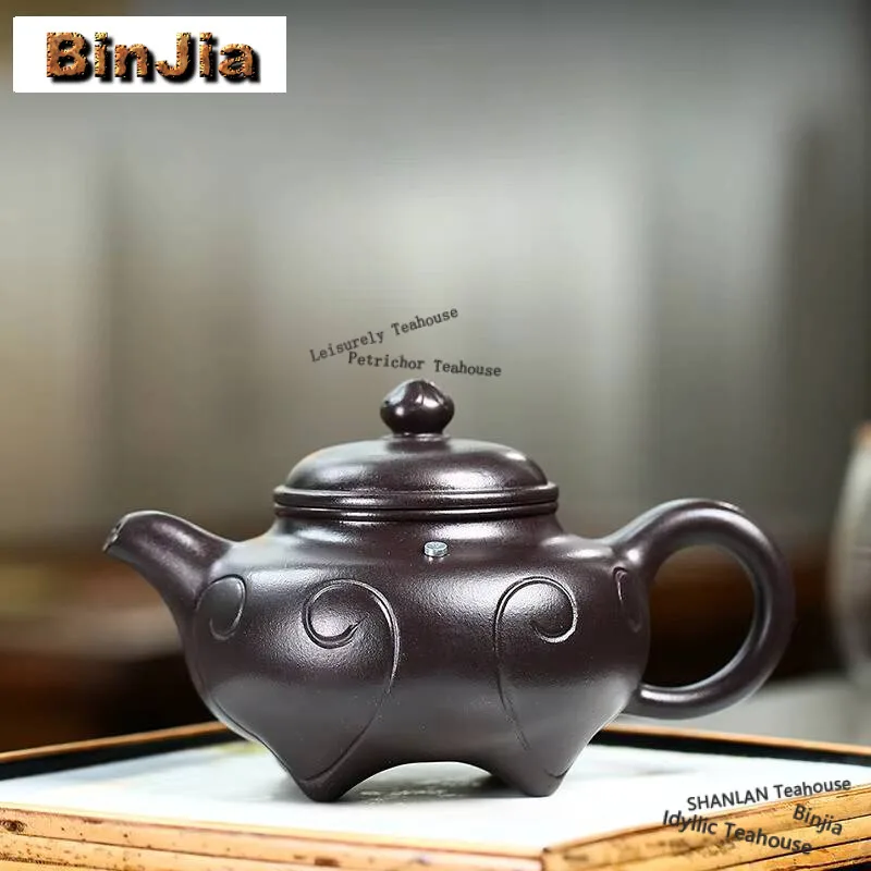 300ml Vintage Yixing Purple Clay Teapot Handmade Ruyi Pot Raw Ore Black Mud Kettle With Filter Zisha Kung Fu Tea Set Cafes Craft
300ml Vintage Yixing Purple Clay Teapot Handmade Ruyi Pot Raw Ore Black Mud Kettle With Filter Zisha Kung Fu Tea Set Cafes Craft