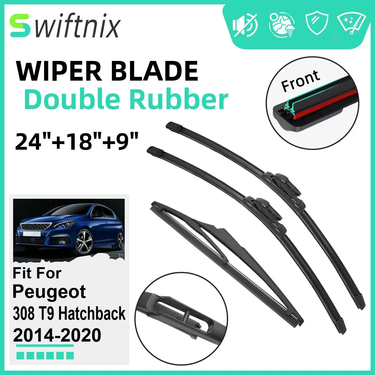 Двойные резиновые автомобильные дворники для Peugeot 308 T9 2014-2020, стеклоочистители, резиновые автомобильные аксессуары 2016 2017 2018 2019 2020
Двойные резиновые автомобильные дворники для Peugeot 308 T9 2014-2020, стеклоочистители, резиновые автомобильные аксессуары 2016 2017 2018 2019 2020