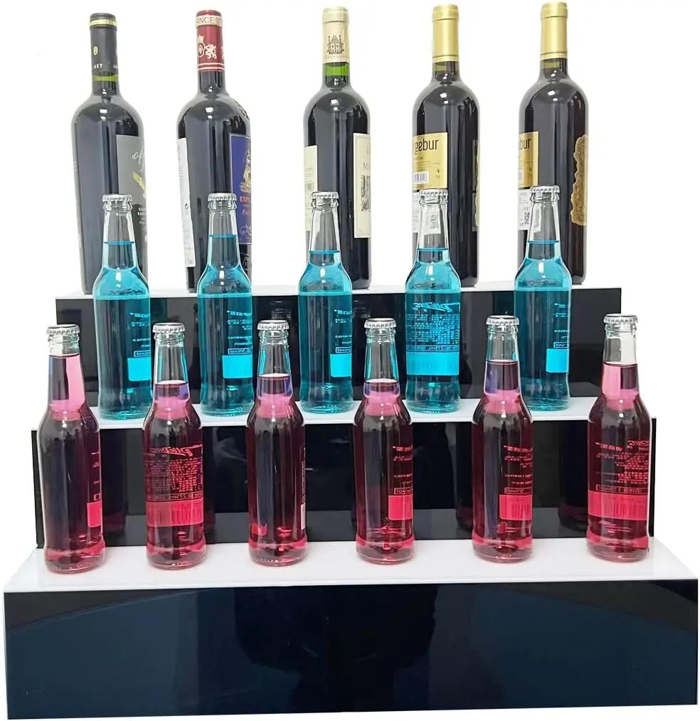 24 Inch 3 Step LED Lighted Liquor Bottle Display Illuminated Liquor Bottle Bar Display Stand LED Display Shelf 3 Tier Home
24 Inch 3 Step LED Lighted Liquor Bottle Display Illuminated Liquor Bottle Bar Display Stand LED Display Shelf 3 Tier Home