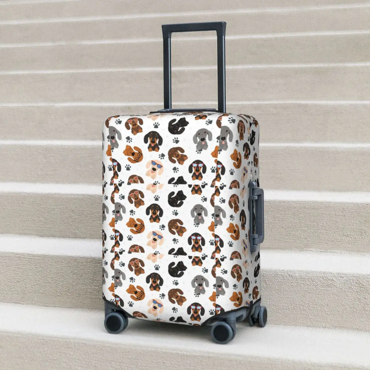 Happy Dachshund Sausage Dogs Suitcase Cover Protection Elastic Trip Luggage Protector Covers for 18-32 Inch
Happy Dachshund Sausage Dogs Suitcase Cover Protection Elastic Trip Luggage Protector Covers for 18-32 Inch