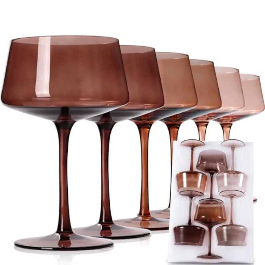Amber Coupe Glasses Set of 6 Hand Blown Brown Martini Glasses 13Oz Champagne and Cocktail Luxury Coupe Glasses Bar Manhattan Gl
Amber Coupe Glasses Set of 6 Hand Blown Brown Martini Glasses 13Oz Champagne and Cocktail Luxury Coupe Glasses Bar Manhattan Gl
