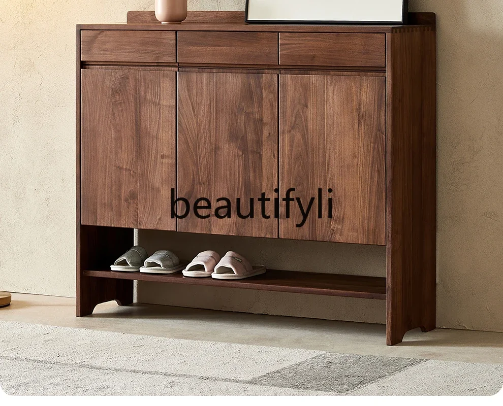 CC North American black walnut shoe cabinet household Nordic solid wood storage cabinet integrated
CC North American black walnut shoe cabinet household Nordic solid wood storage cabinet integrated