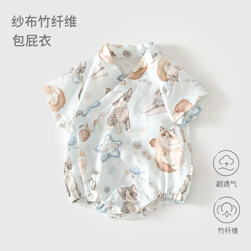 Baby Gauze Onesie Summer Thin Baby Triangle Rompers Romper Short Sleeve Jumpsuit Newborn Monk Clothes
Baby Gauze Onesie Summer Thin Baby Triangle Rompers Romper Short Sleeve Jumpsuit Newborn Monk Clothes