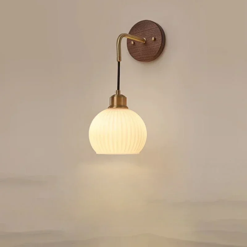 Bedroom wall lamp modern Chinese retro living room background wall walnut lamp Japanese bedside pendant lamp
Bedroom wall lamp modern Chinese retro living room background wall walnut lamp Japanese bedside pendant lamp