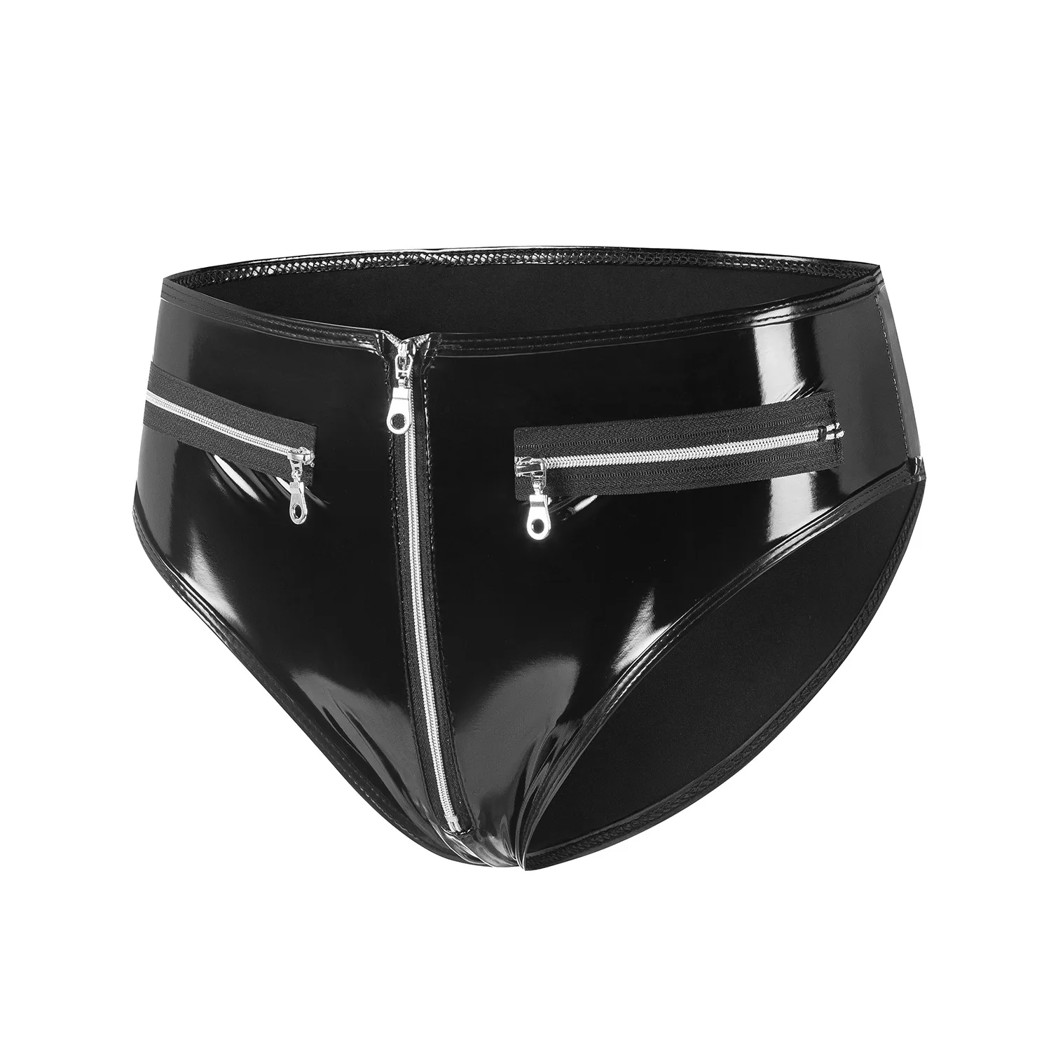Women's Zipper Open Crotch Briefs Glossy Wet Look PU Leather Underpants Nightclub Dance Erotic Shiny Latex Panties Sexy Knickers
Women's Zipper Open Crotch Briefs Glossy Wet Look PU Leather Underpants Nightclub Dance Erotic Shiny Latex Panties Sexy Knickers