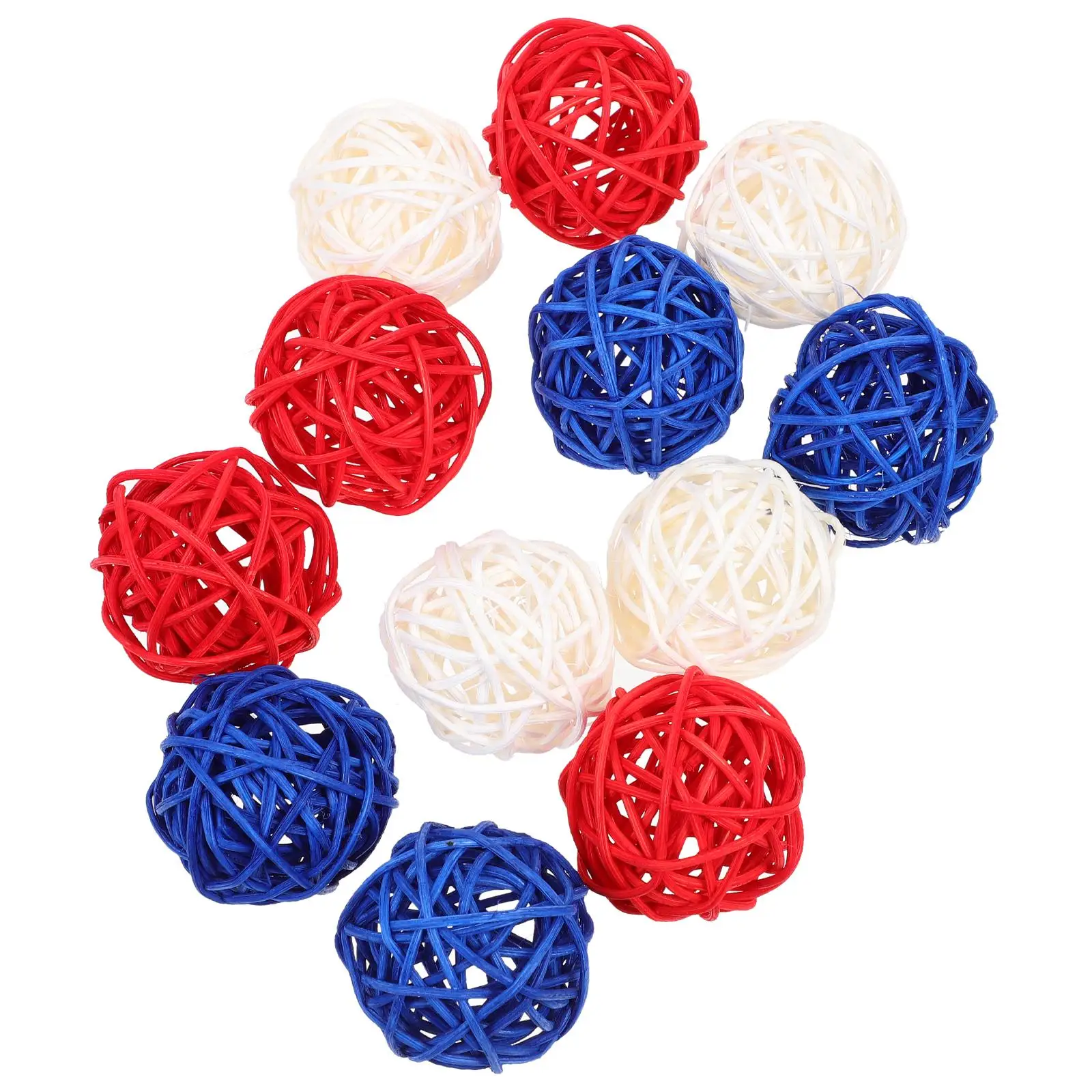 12PCS Patriotic Rattan Balls Red White Blue Vase Fillers Independence Day Scene Accessories
12PCS Patriotic Rattan Balls Red White Blue Vase Fillers Independence Day Scene Accessories