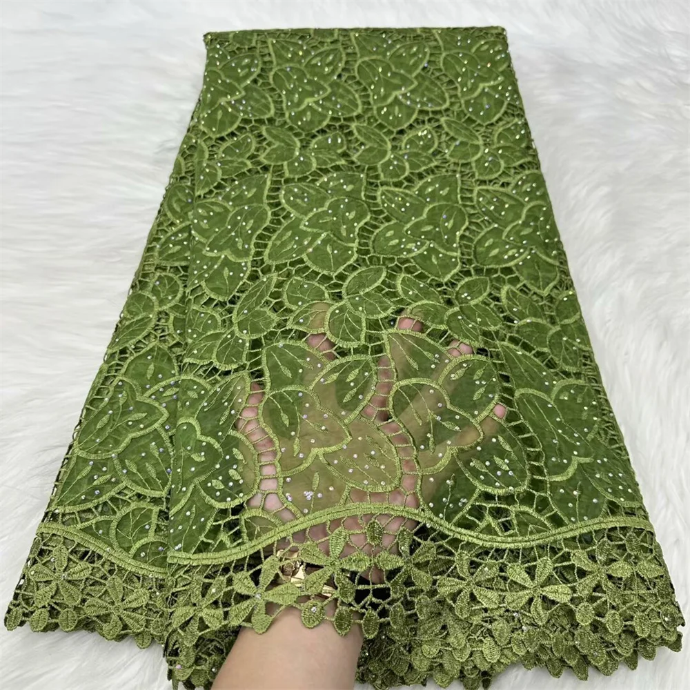 Green African Organza Mesh Fabric With Guipure Cord lace High Quality Nigerian Embroidery Tulle Cloth French Net Material YO2
Green African Organza Mesh Fabric With Guipure Cord lace High Quality Nigerian Embroidery Tulle Cloth French Net Material YO2