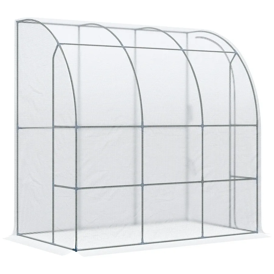 Outdoor walk-in greenhouse for plant nursery use, PE cover material, white color, features roll-up door and 7' x 4' x 7' dimens
Outdoor walk-in greenhouse for plant nursery use, PE cover material, white color, features roll-up door and 7' x 4' x 7' dimens