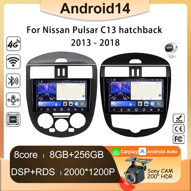 Andorid 14 Car Multimedia Radio Player Navigation For Nissan Pulsar C13 hatchback 2013 - 2018 Carplay NO 2Din DVD Touch Screen
Andorid 14 Car Multimedia Radio Player Navigation For Nissan Pulsar C13 hatchback 2013 - 2018 Carplay NO 2Din DVD Touch Screen