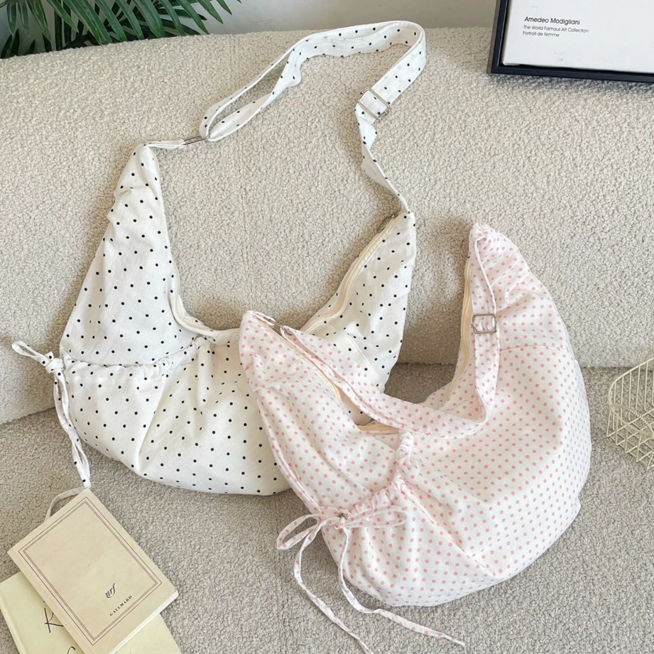 Polka Dots Women's Shoulder Bag Drawstring Pocket Ladies Crossbody Bags Large Capacity College Girls Simple Travel Handbags
Polka Dots Women's Shoulder Bag Drawstring Pocket Ladies Crossbody Bags Large Capacity College Girls Simple Travel Handbags