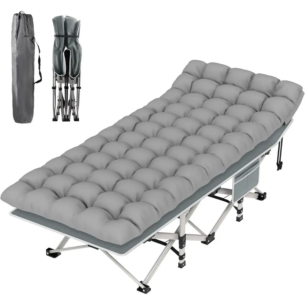 Double Layer Portable Camping Cot with Carry Bag, 500lbs Capacity, Grey
Double Layer Portable Camping Cot with Carry Bag, 500lbs Capacity, Grey