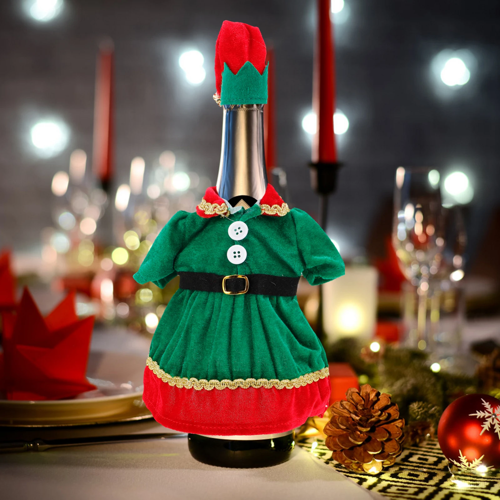 2Pcs Christmas Wine Bottle Covers Elf Skirt Design Reusable Non-Woven Decor for Holiday Party Decoration Decorative Wine Decor
2Pcs Christmas Wine Bottle Covers Elf Skirt Design Reusable Non-Woven Decor for Holiday Party Decoration Decorative Wine Decor