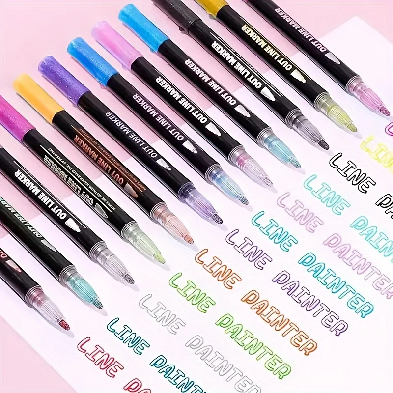 24 Color Double Line Outline Art Pen Marker Pen DIY Graffiti Outline Marker Pen Highlighter Scrapbook Diary Poster Card
24 Color Double Line Outline Art Pen Marker Pen DIY Graffiti Outline Marker Pen Highlighter Scrapbook Diary Poster Card