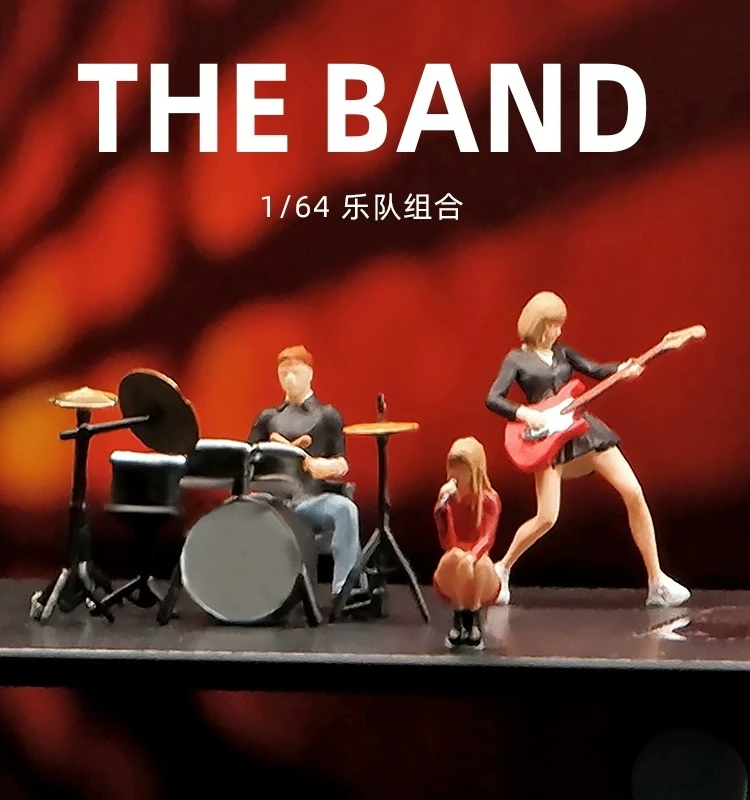 1/64 Drum stand Band Group Miniature Scenes Figure doll Model Shooting Props Singers Guitarists Drummers Display Collection
1/64 Drum stand Band Group Miniature Scenes Figure doll Model Shooting Props Singers Guitarists Drummers Display Collection