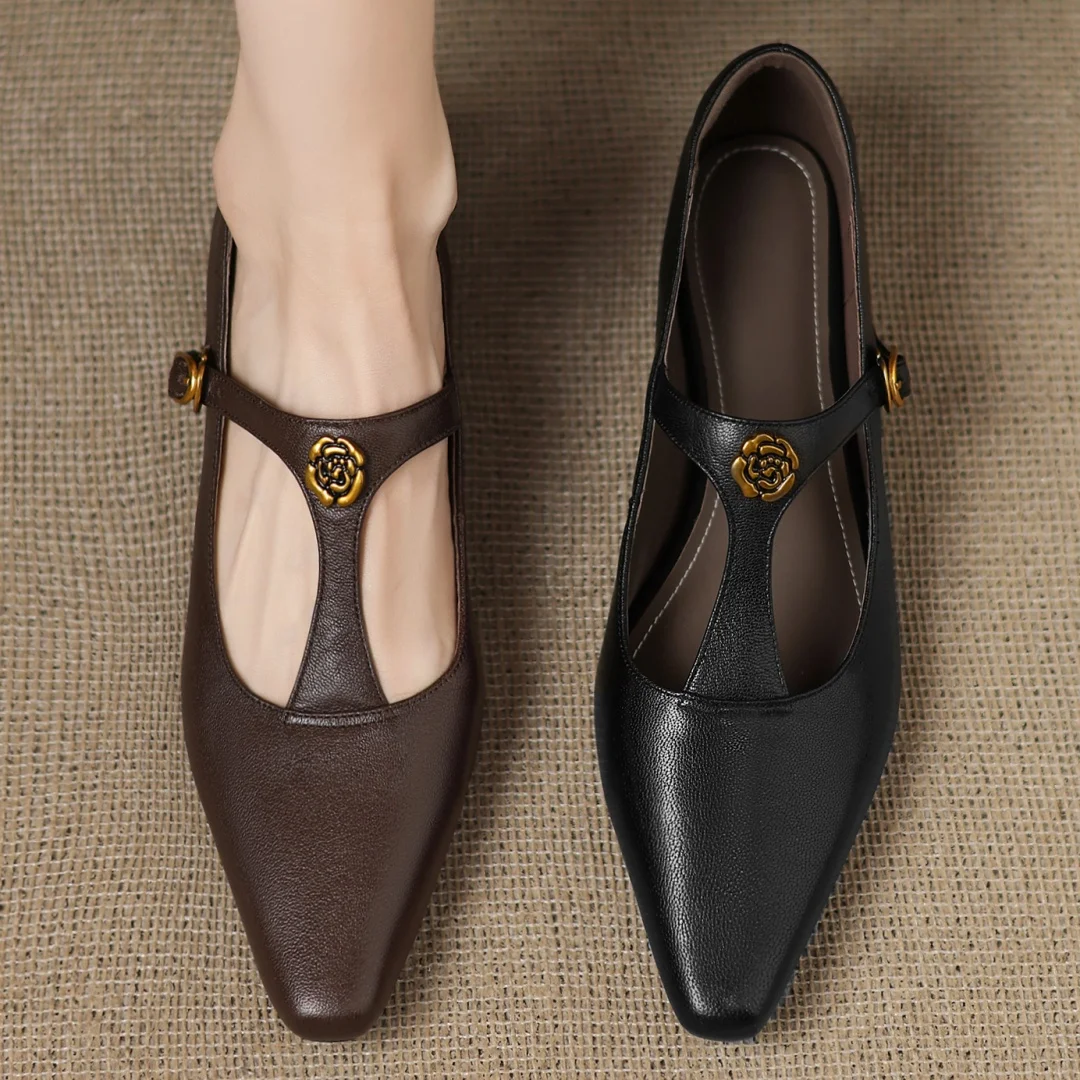 Женские туфли на плоской подошве из овчины с острым носком и узким ремешком, высококачественная мягкая удобная элегантная женская повседневная обувь на тонком каблуке «котенок»
Женские туфли на плоской подошве из овчины с острым носком и узким ремешком, высококачественная мягкая удобная элегантная женская повседневная обувь на тонком каблуке «котенок»