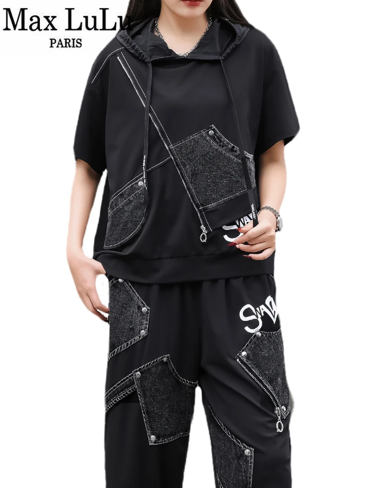 Max LuLu 2024 Spring Outfits Womens Fashion Printed Two Pieces Sets Loose Zippers T-shirts Vintage Casual Harem Pants Punk Suits
Max LuLu 2024 Spring Outfits Womens Fashion Printed Two Pieces Sets Loose Zippers T-shirts Vintage Casual Harem Pants Punk Suits