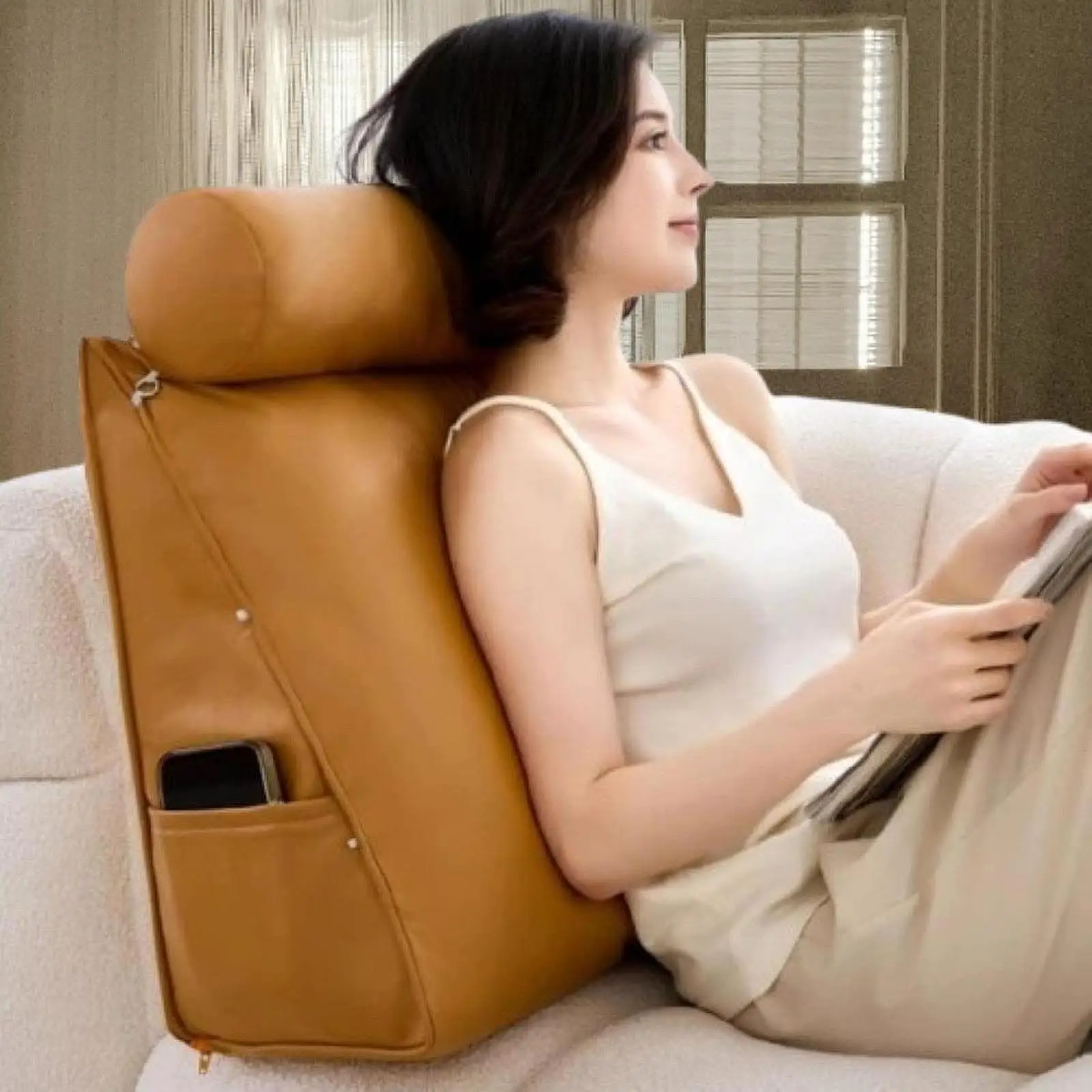 Small Wedge Pillow Headboard Body Support Adults Backrest for Reading
Small Wedge Pillow Headboard Body Support Adults Backrest for Reading