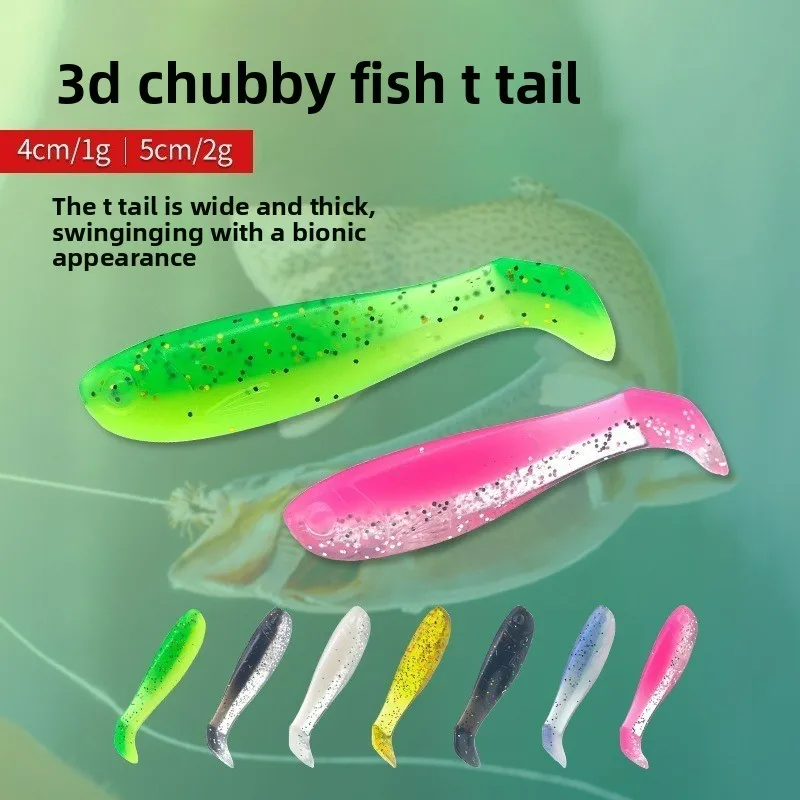 10 Pieces of 4cm/1g 5cm/2g 3D Round Head Bait T-tail Soft Bait Durable Fishing Equipment for Sea Fishing Biomimetic False Bait
10 Pieces of 4cm/1g 5cm/2g 3D Round Head Bait T-tail Soft Bait Durable Fishing Equipment for Sea Fishing Biomimetic False Bait