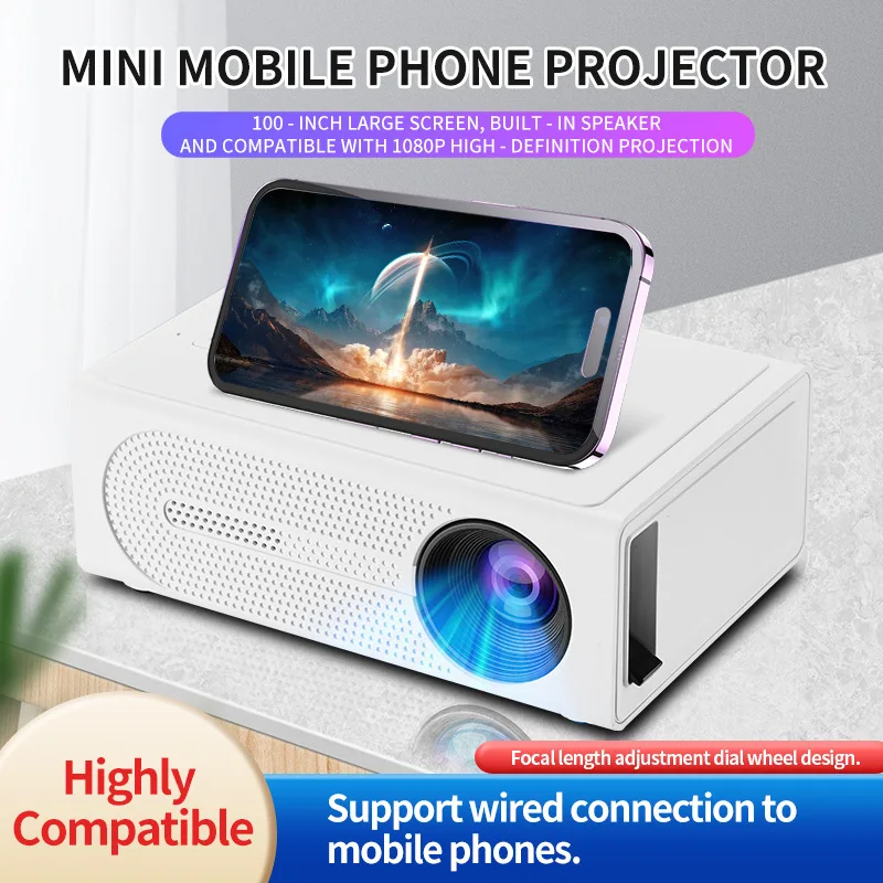 Mini Projector 1080P Supported Portable LED Home Theater Wired Phone Screen Mirroring Pocket Cinema for Bedroom Gaming Kids Gift
Mini Projector 1080P Supported Portable LED Home Theater Wired Phone Screen Mirroring Pocket Cinema for Bedroom Gaming Kids Gift