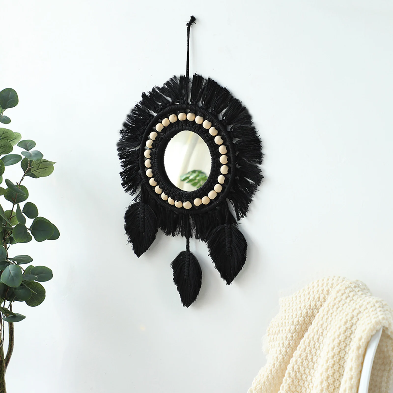 Boho Wall Mirror Decorative Home Hand Woven Wall Art Mirrors Woven Tapestry Mirror Practical Use
Boho Wall Mirror Decorative Home Hand Woven Wall Art Mirrors Woven Tapestry Mirror Practical Use