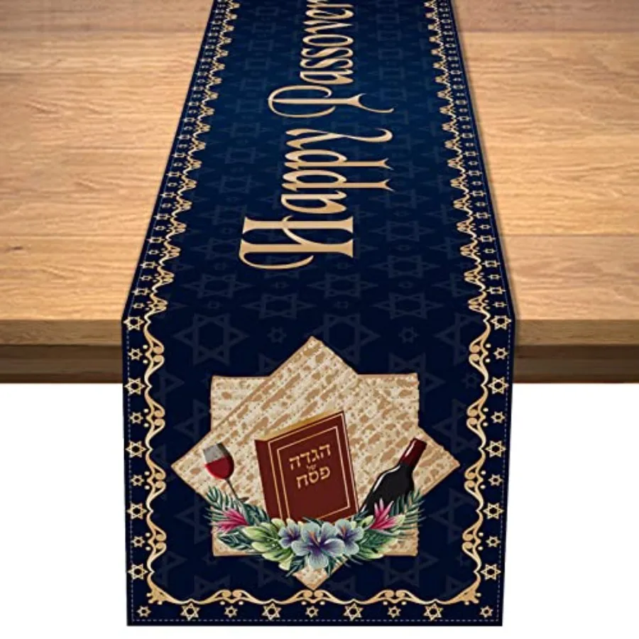 Happy Passover Table Runner Pesach Star of David Jewish Festival Holiday Party Home Kitchen Dining Room Table Decor
Happy Passover Table Runner Pesach Star of David Jewish Festival Holiday Party Home Kitchen Dining Room Table Decor