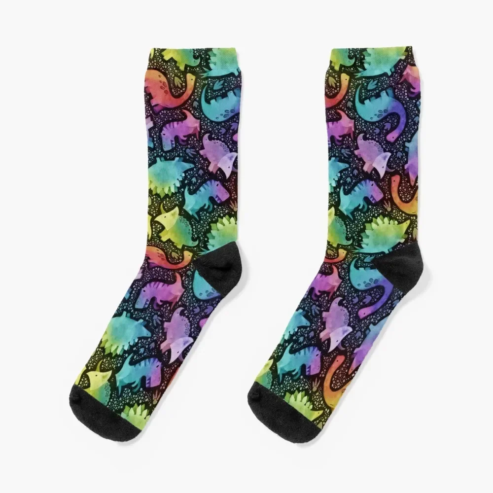 Watercolor dinosaur rainbow on black Socks winter set designer brand Women's Socks Men's
Watercolor dinosaur rainbow on black Socks winter set designer brand Women's Socks Men's