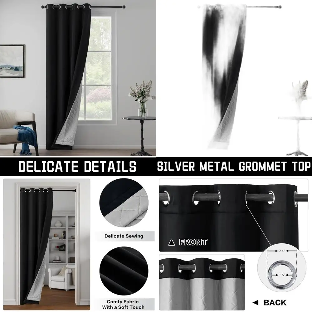 Triple-Layer Black Soundproof Curtains - 3-in-1 Blackout, Noise Reduction, and Insulation for Windows (1 Panel, 50x84)
Triple-Layer Black Soundproof Curtains - 3-in-1 Blackout, Noise Reduction, and Insulation for Windows (1 Panel, 50x84)